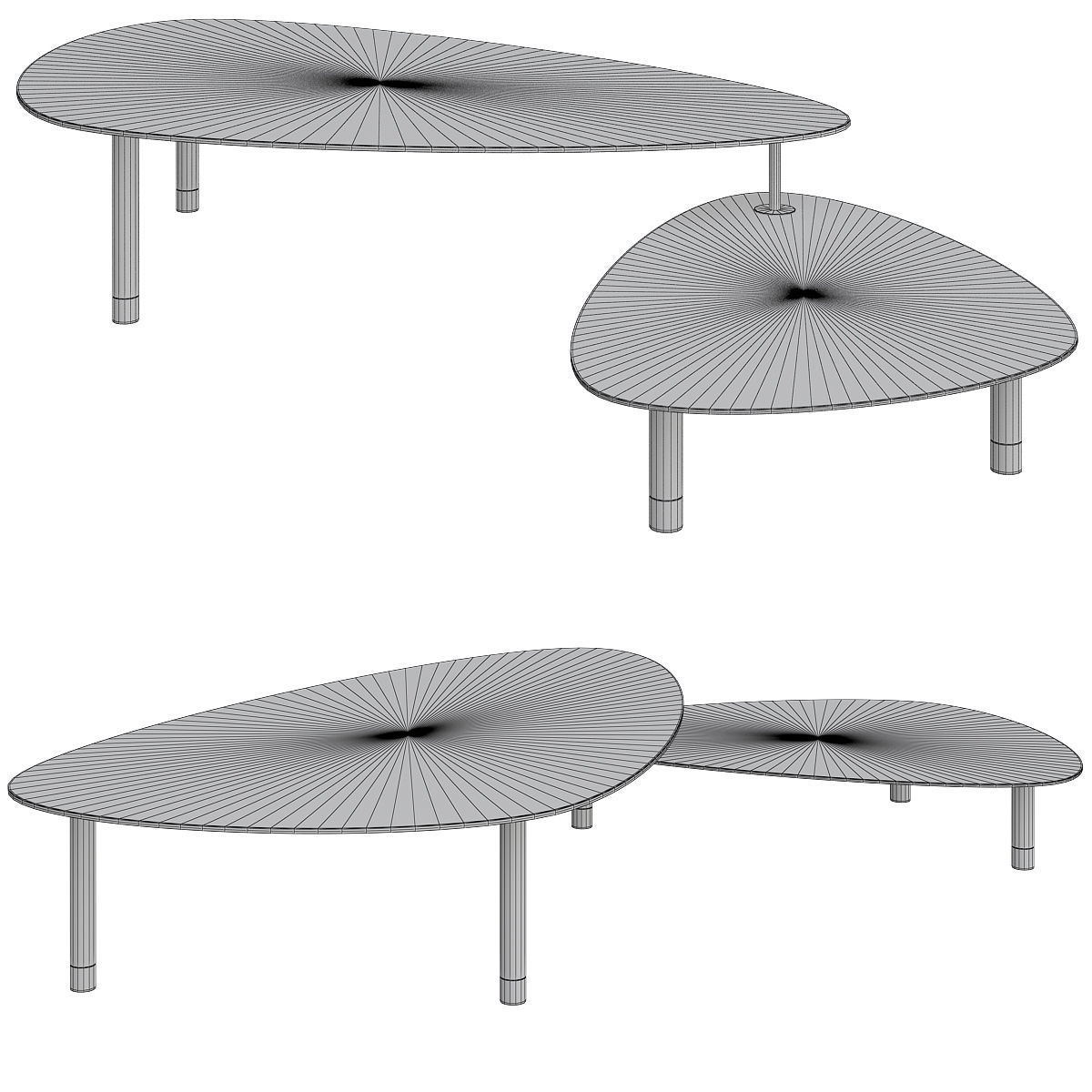 Leaf coffee table low poly  Low-poly 3D model_1