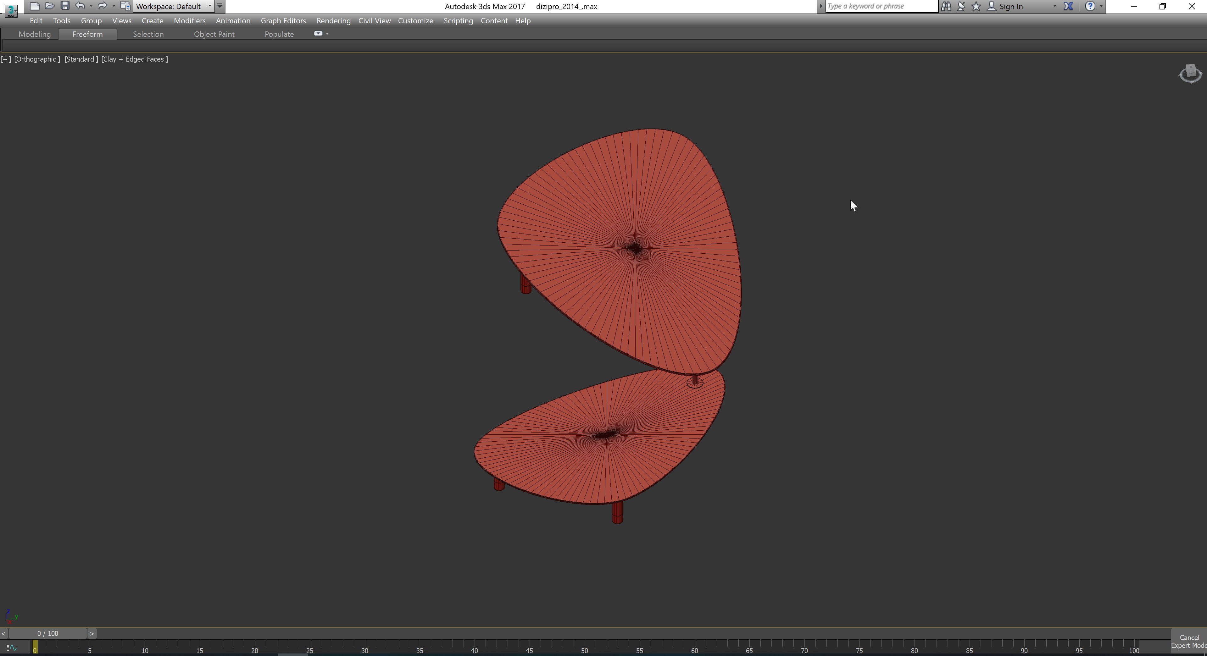 Leaf coffee table low poly  Low-poly 3D model_4