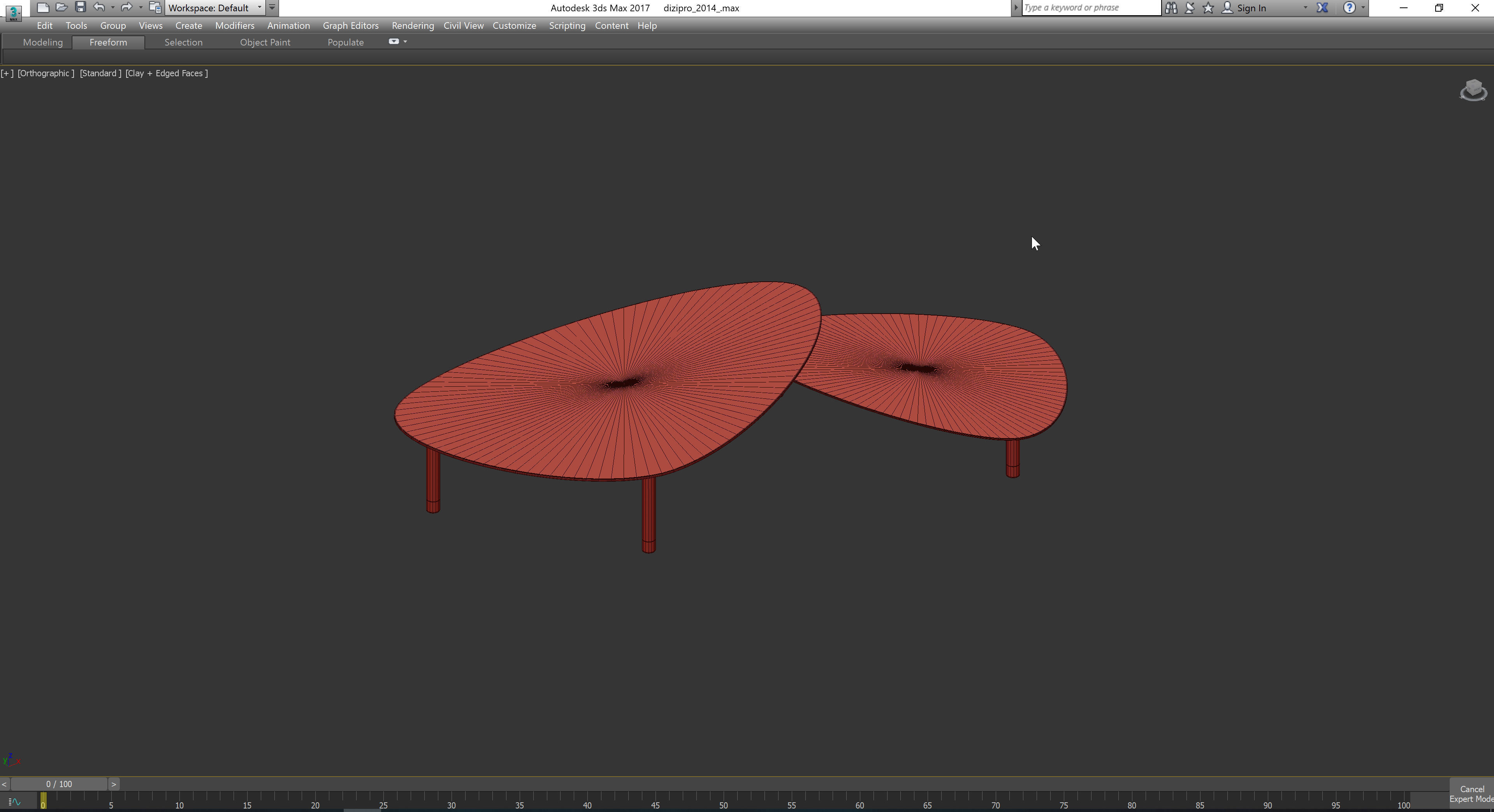 Leaf coffee table low poly  Low-poly 3D model_3