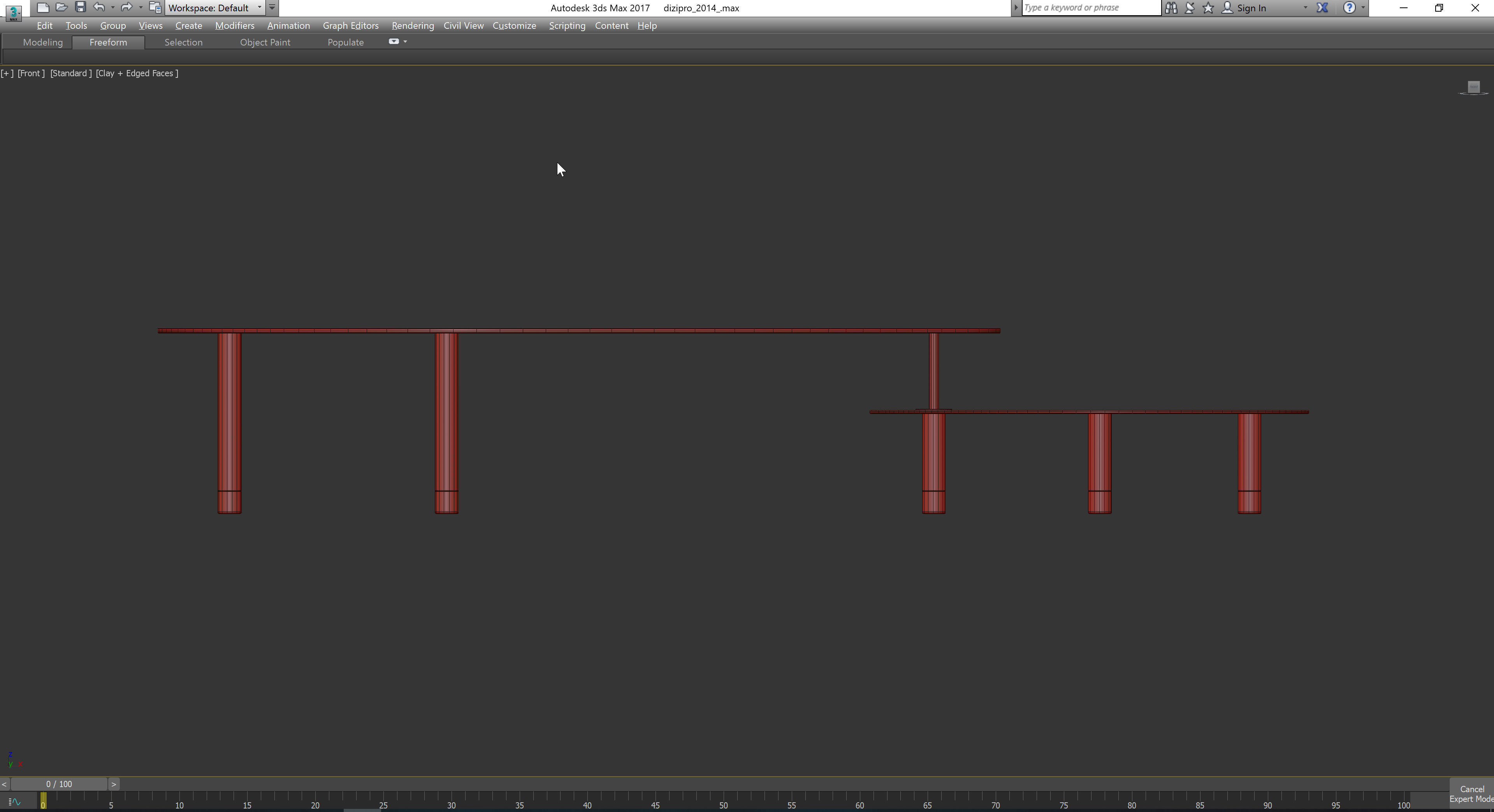 Leaf coffee table low poly  Low-poly 3D model_2