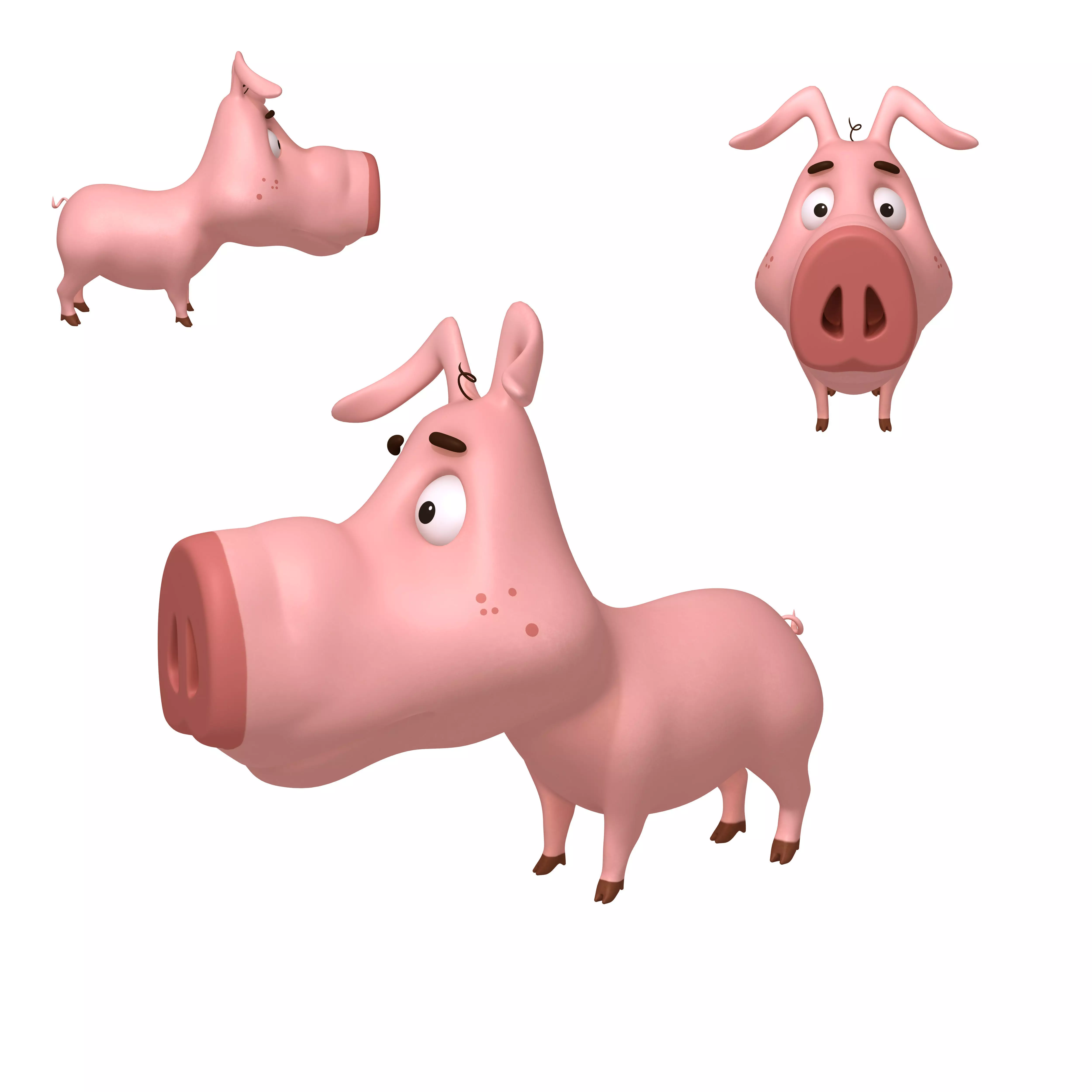Pig Cartoon 3D model