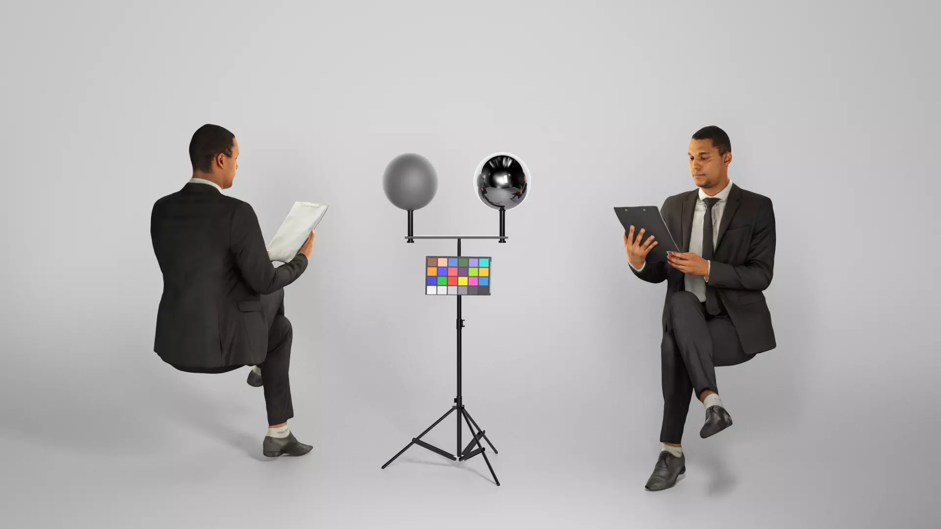 Businessman in suit reading documents 225 Low-poly 3D model_0