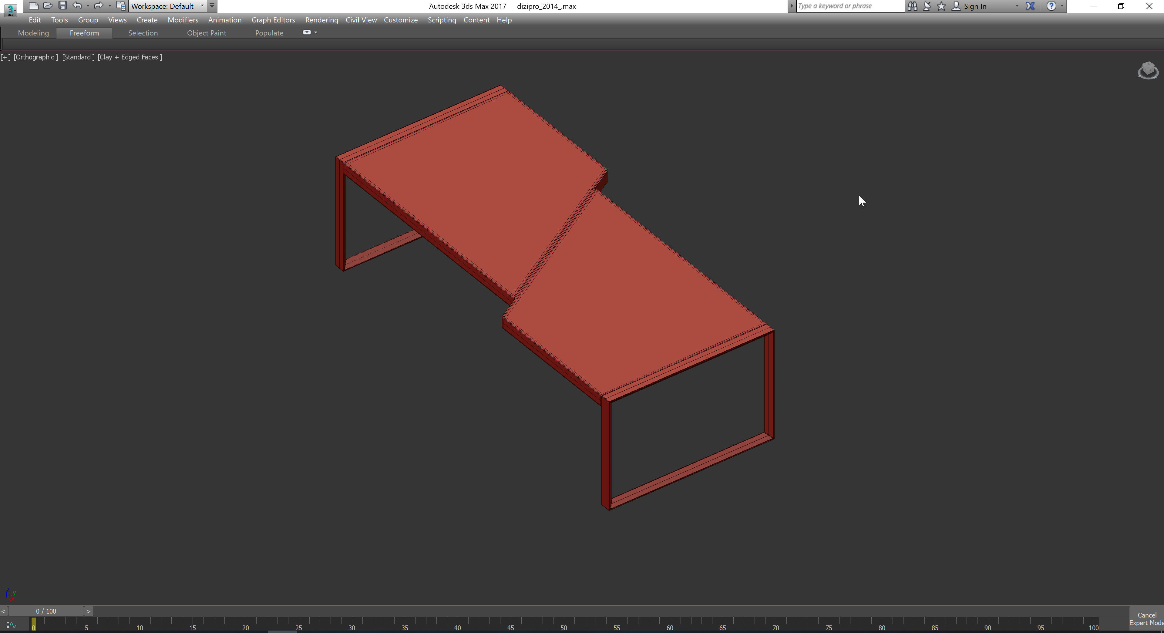 Hagit Pincovici TRAPEZE COFFEE TABLE low poly 3d model Low-poly 3D model_4