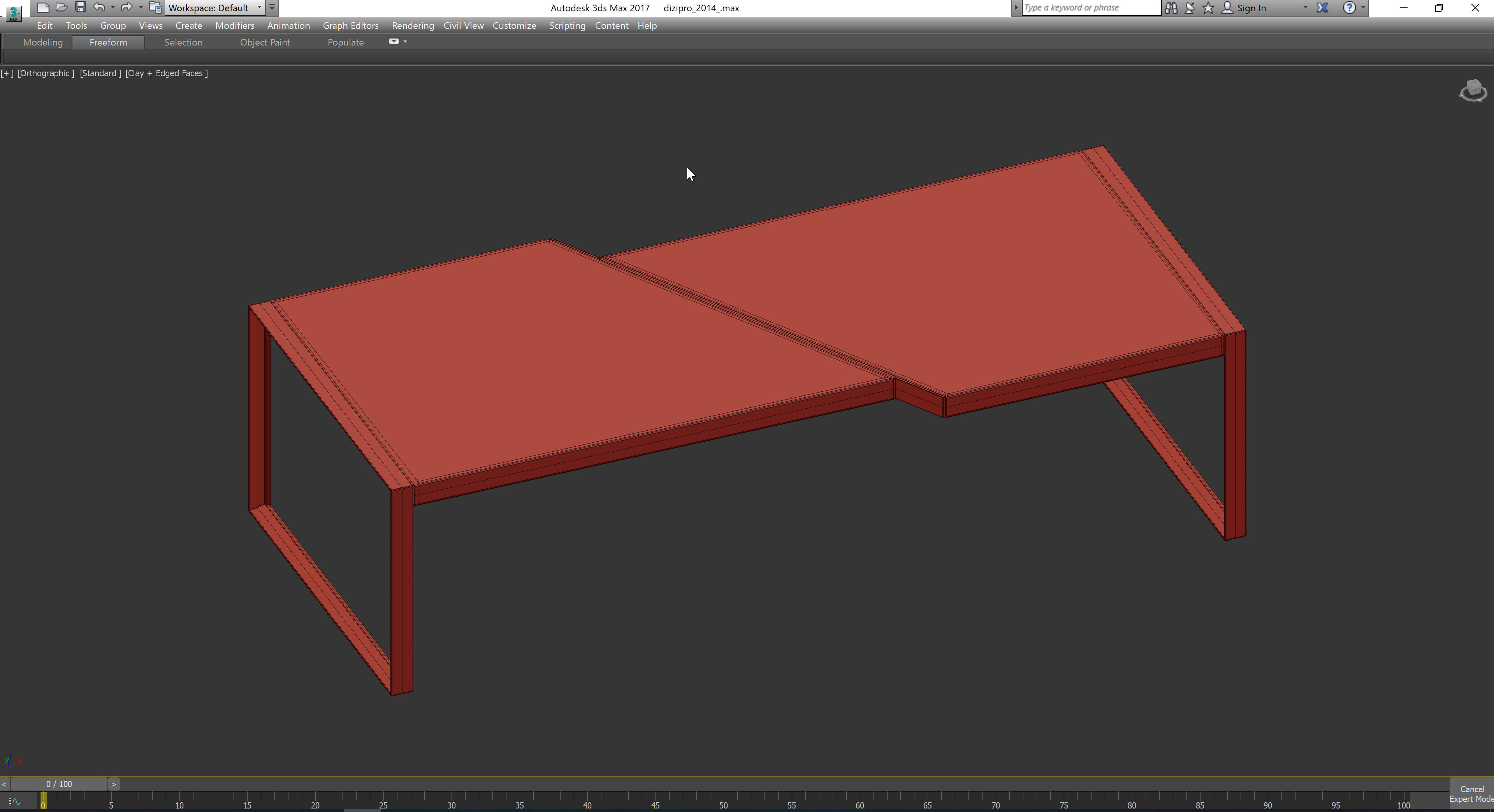 Hagit Pincovici TRAPEZE COFFEE TABLE low poly 3d model Low-poly 3D model_3