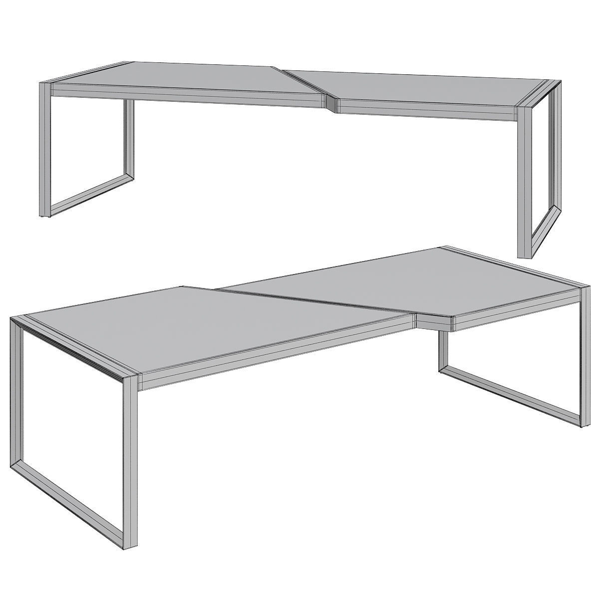 Hagit Pincovici TRAPEZE COFFEE TABLE low poly 3d model Low-poly 3D model_1