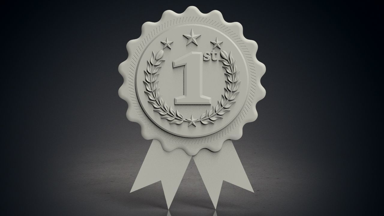 Rounded award badges 1st 2nd 3rd 3D print model_4