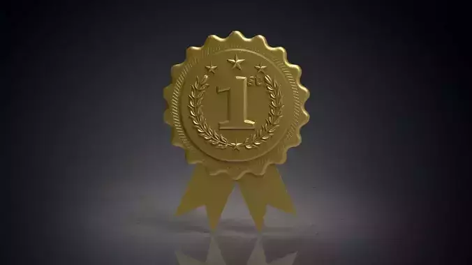 Rounded award badges 1st 2nd 3rd 3D print model