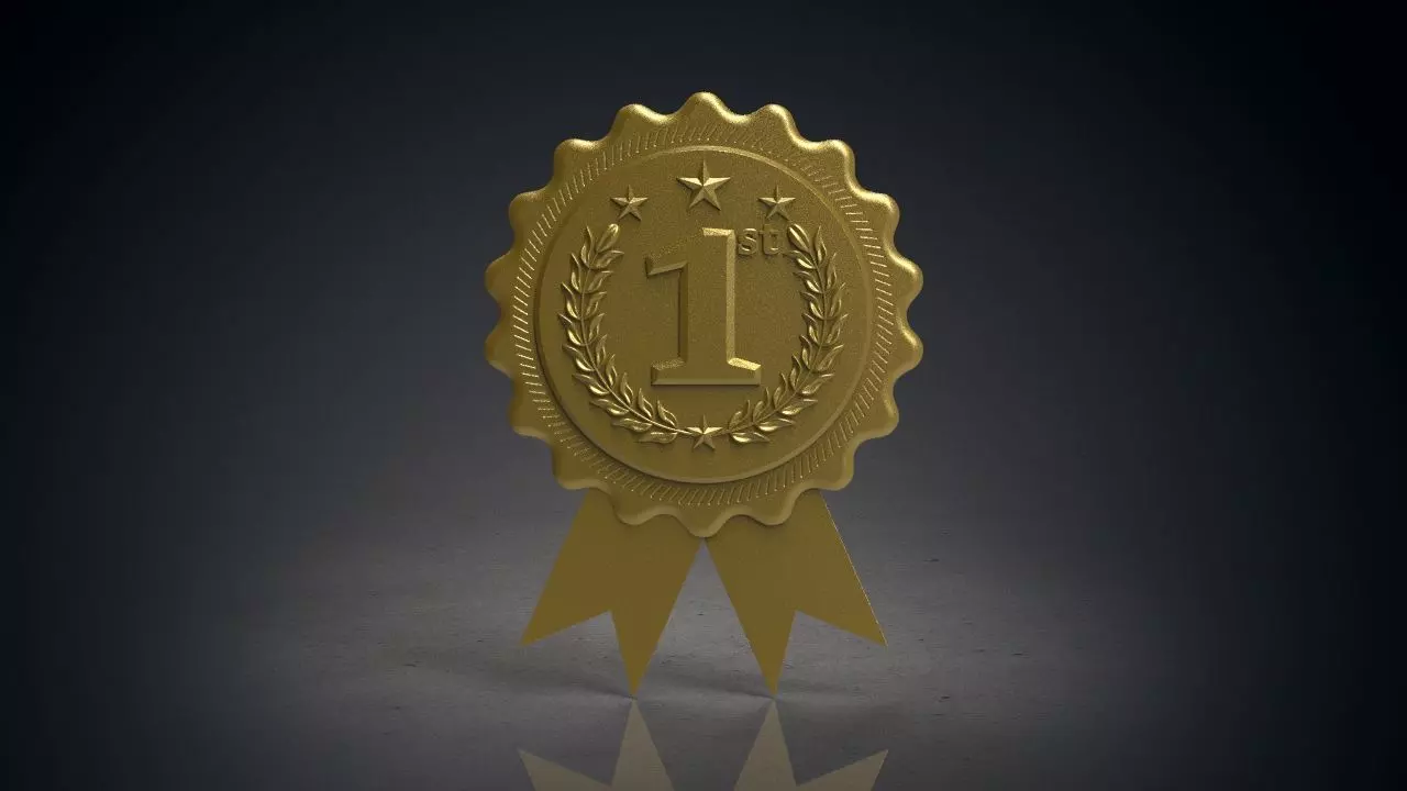 Rounded award badges 1st 2nd 3rd 3D print model_0