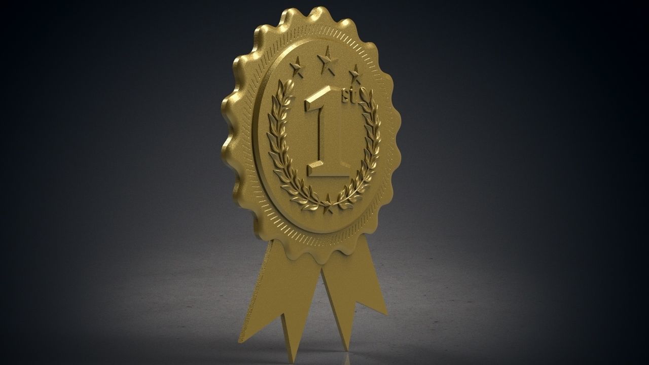 Rounded award badges 1st 2nd 3rd 3D print model_3
