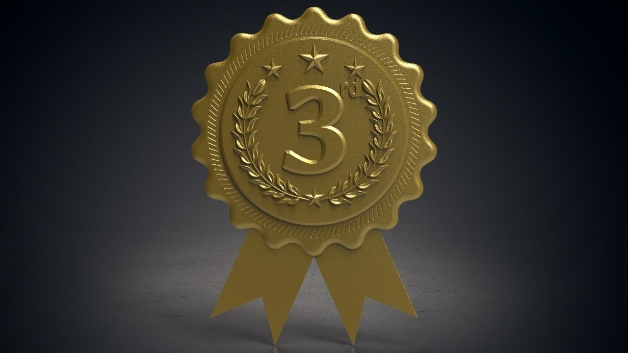 Rounded award badges 1st 2nd 3rd 3D print model_2
