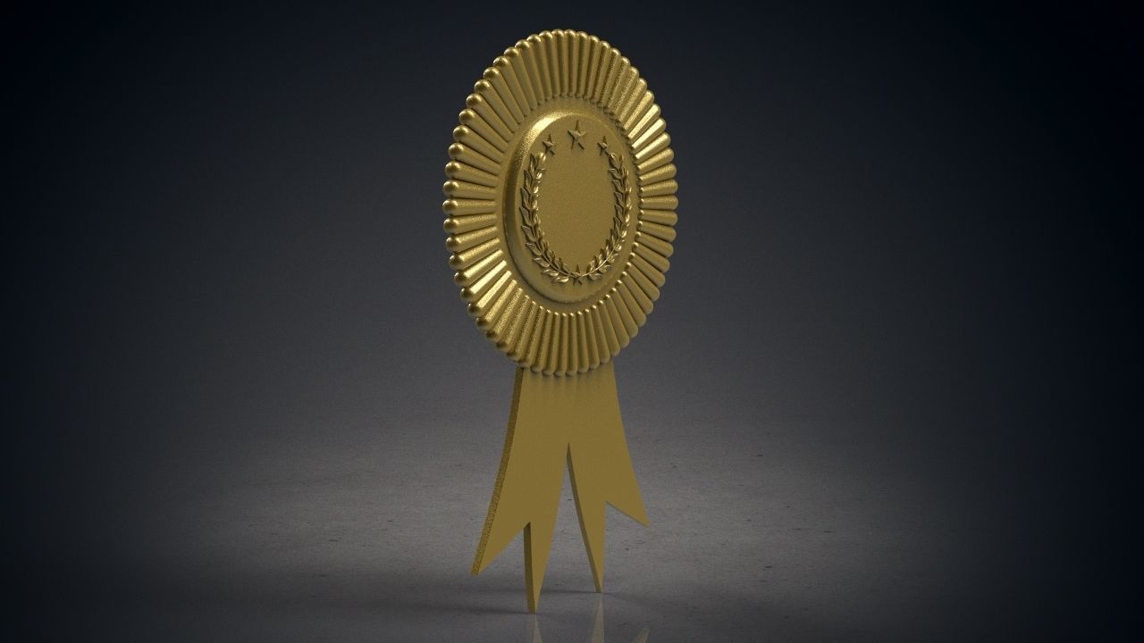 Rounded award badge 3D print model_6
