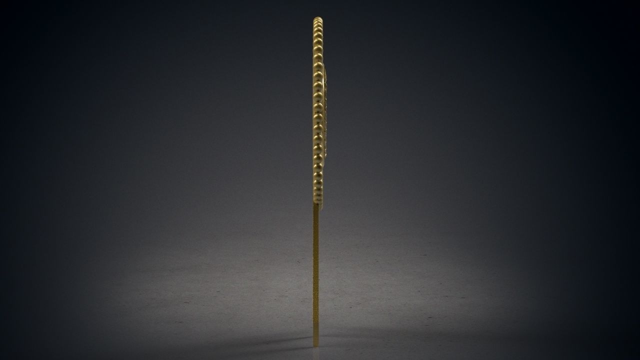 Rounded award badge 3D print model_4