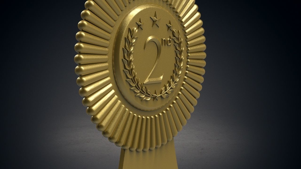 Rounded award badge 3D print model_7