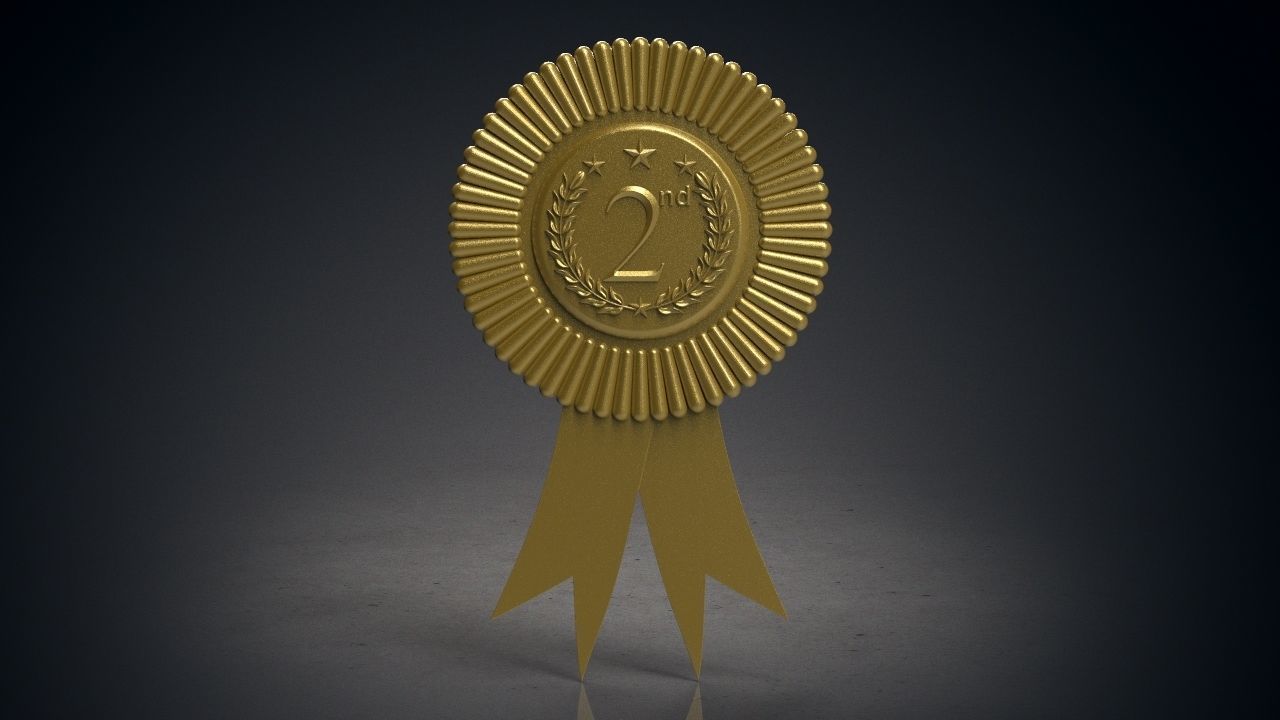 Rounded award badge 3D print model_1