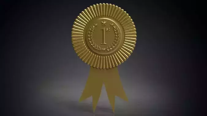 Rounded award badge 3D print model