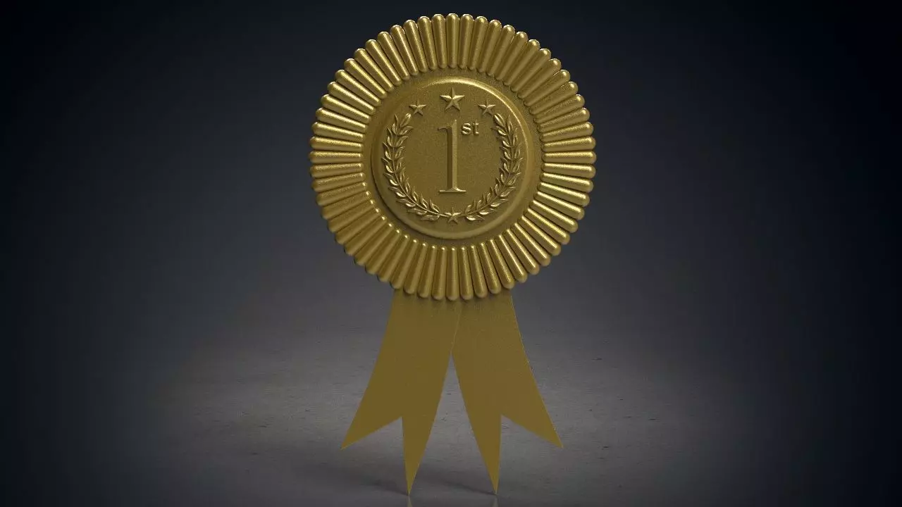 Rounded award badge 3D print model_0