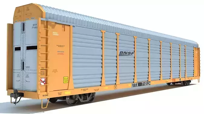 BNSF Auto Carrier Railroad Car 3D model