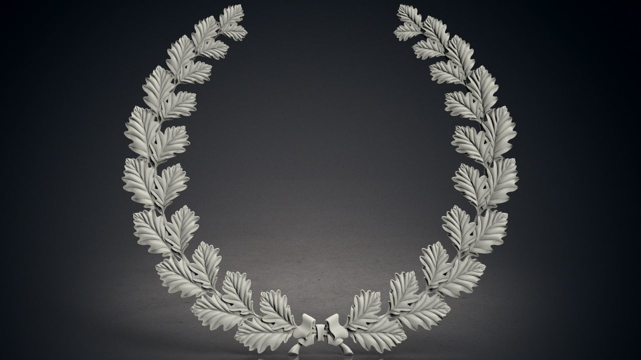 Wreath of oak leaves 3D print model_1