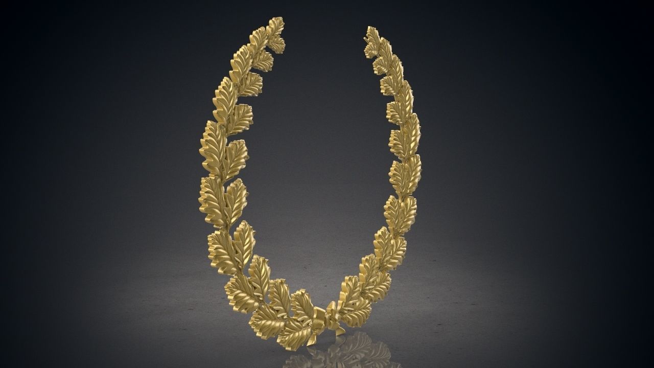 Wreath of oak leaves 3D print model_2