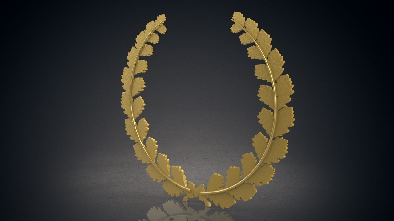 Wreath of oak leaves 3D print model_4