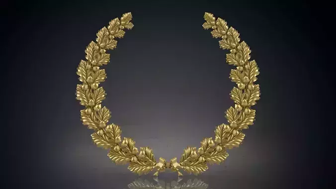 Wreath of oak leaves 3D print model