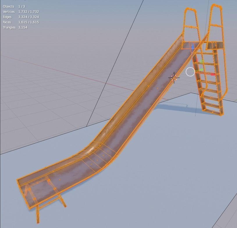 Playground Slide Low-poly 3D model_11