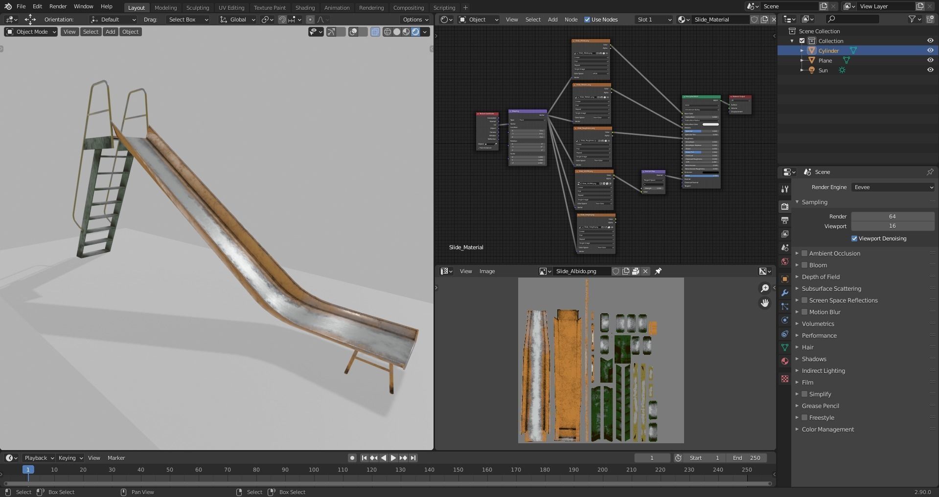 Playground Slide Low-poly 3D model_2