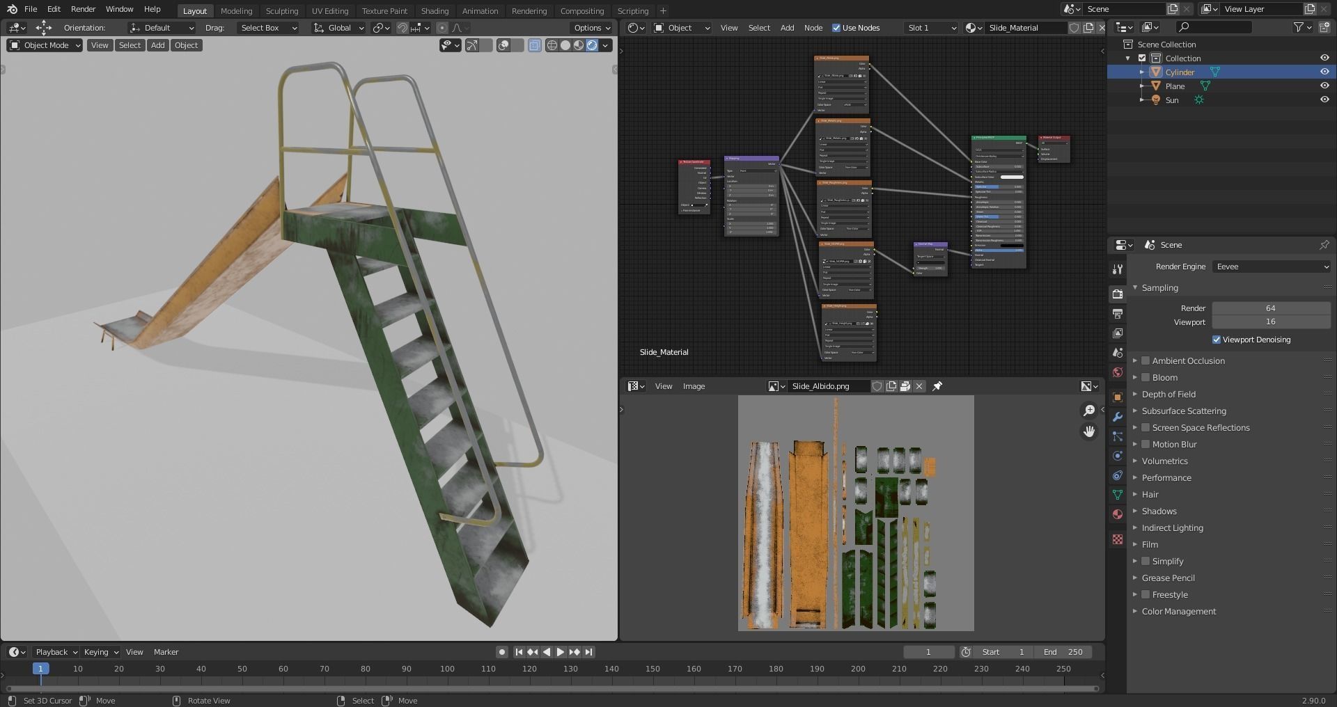Playground Slide Low-poly 3D model_4