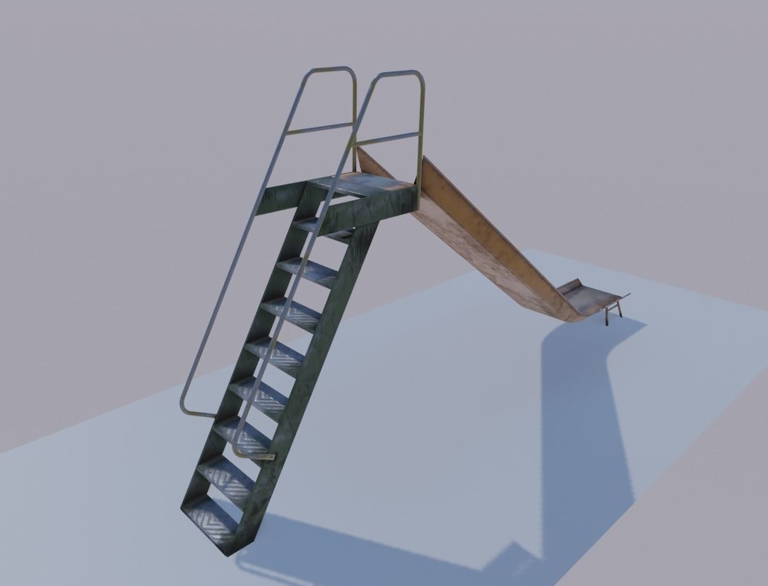 Playground Slide Low-poly 3D model_1