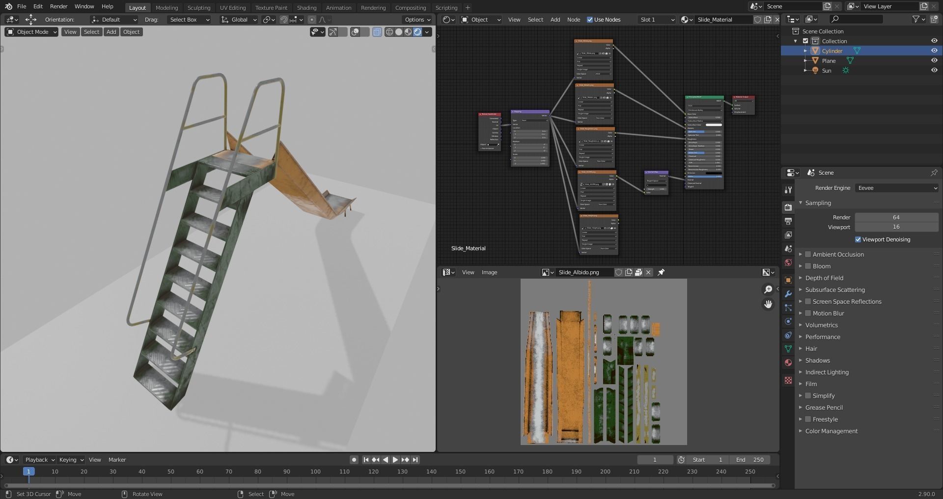 Playground Slide Low-poly 3D model_5
