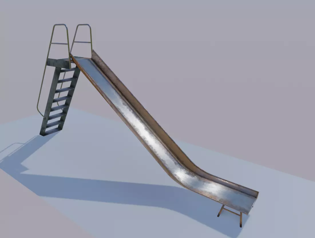 Playground Slide Low-poly 3D model_0