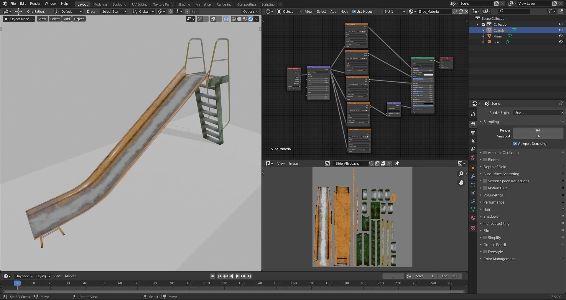 Playground Slide Low-poly 3D model_3