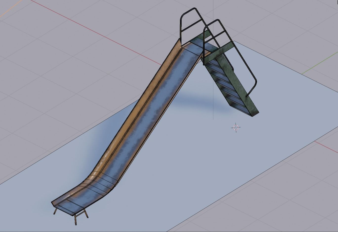 Playground Slide Low-poly 3D model_6