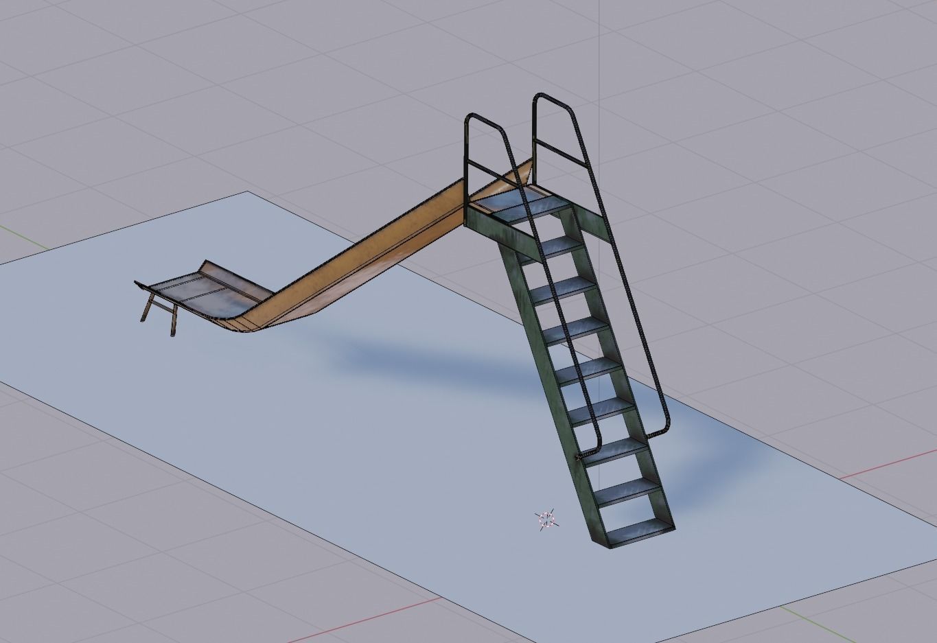 Playground Slide Low-poly 3D model_7