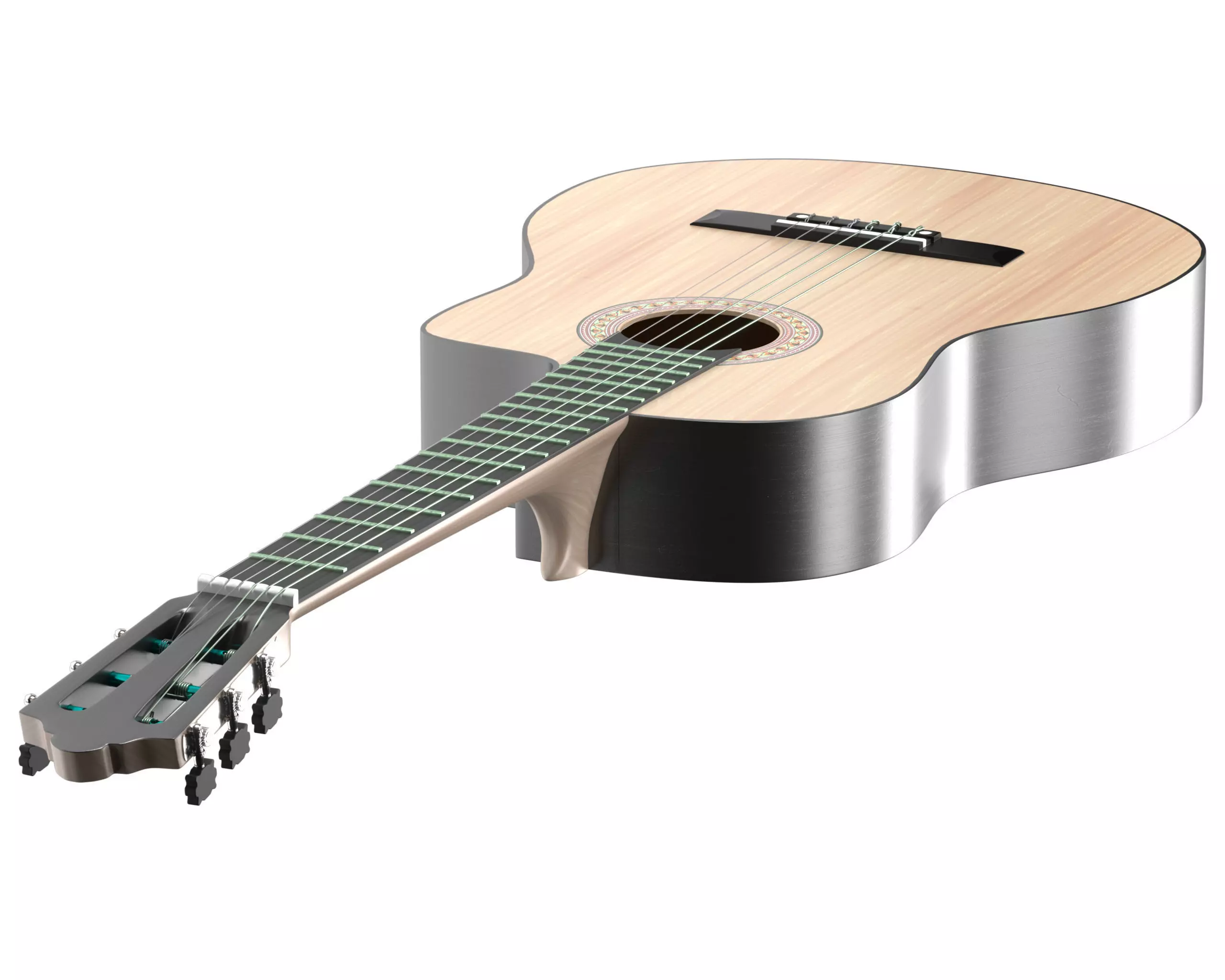 Dark Classic Guitar Low-poly 3D model