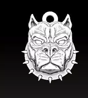 pitbull pendant 3D print model_0