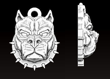 pitbull pendant 3D print model_2