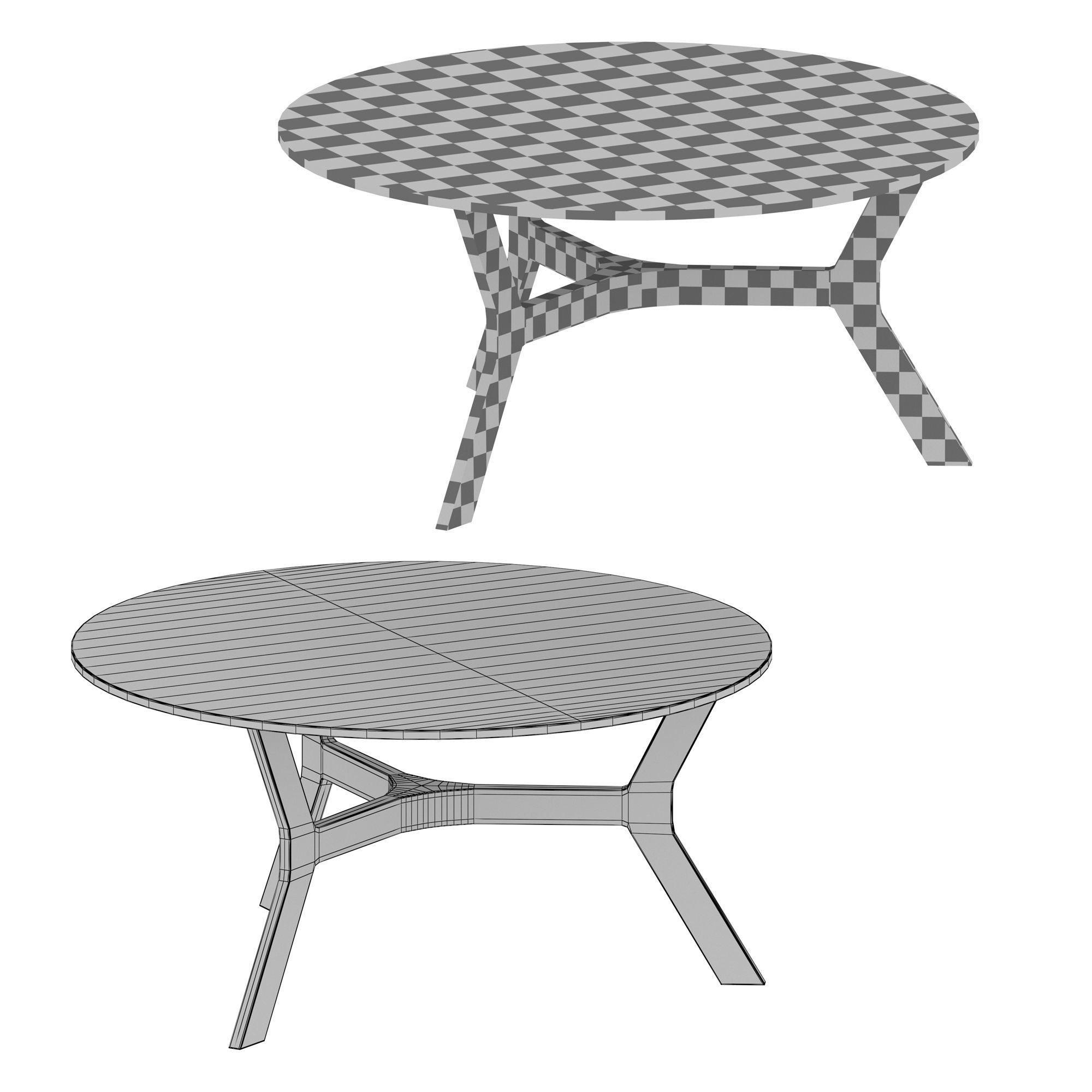 Elke Round Glass Coffee Table with Brass Base Crate and Barrel 3D model_8