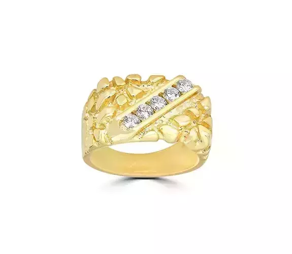 Gents Diamond  Nugget Ring 23 3D print model