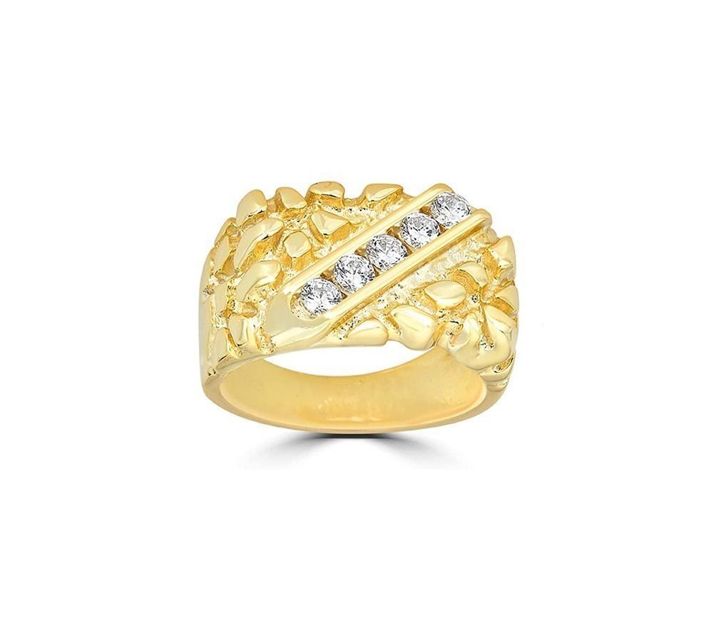 Gents Diamond  Nugget Ring 23 3D print model_4