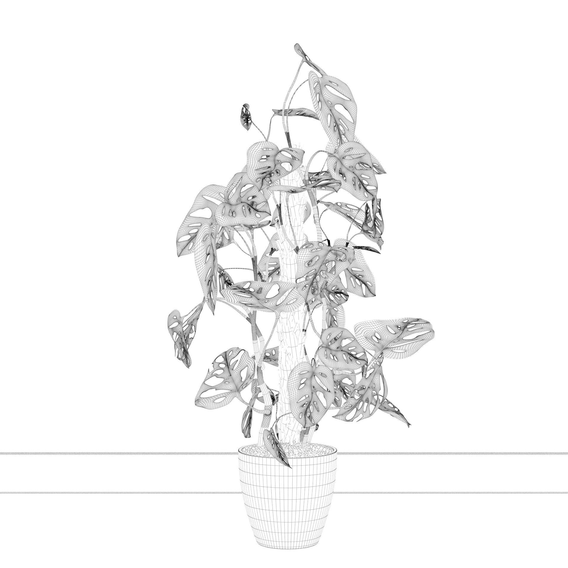 Monstera monkey mask 3D model_10