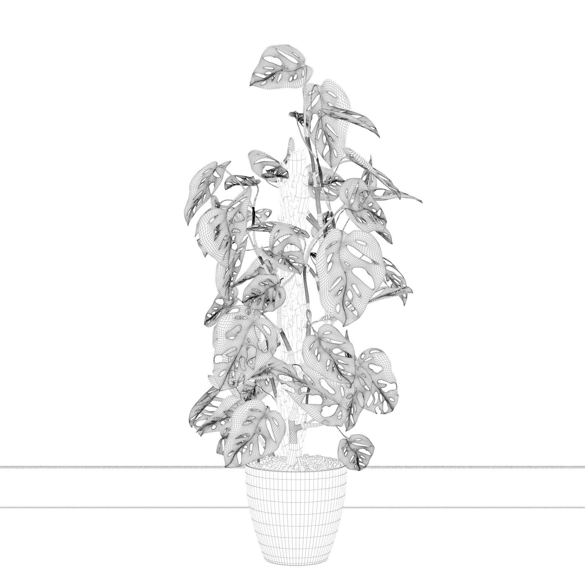 Monstera monkey mask 3D model_11