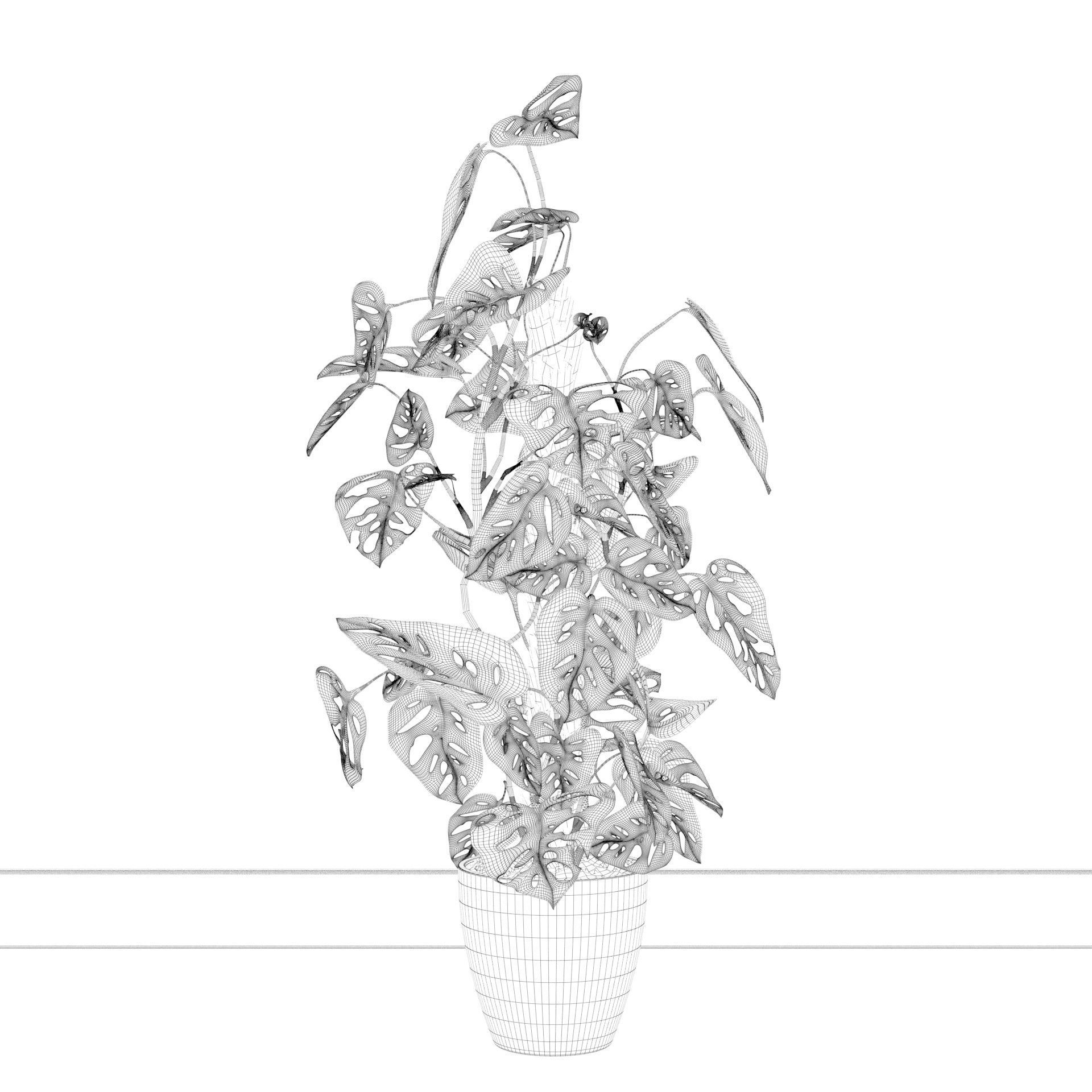 Monstera monkey mask 3D model_8