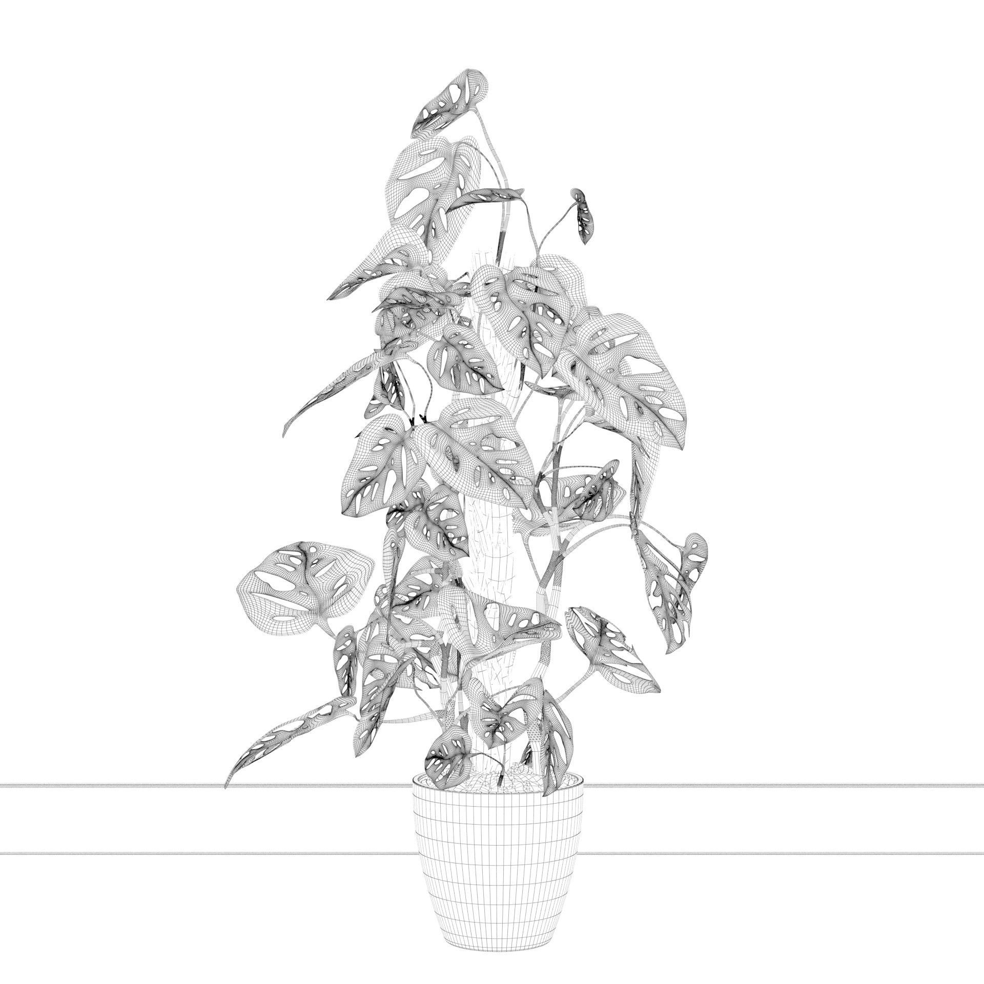 Monstera monkey mask 3D model_12