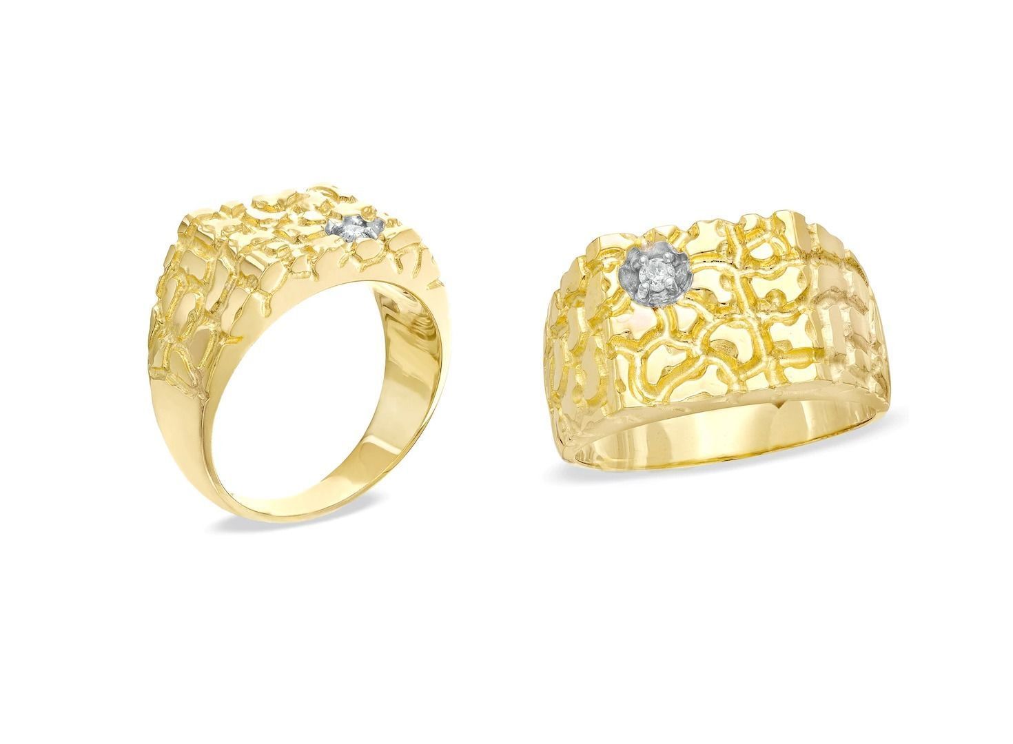 Gents Diamond  Nugget Ring 25 3D print model_3