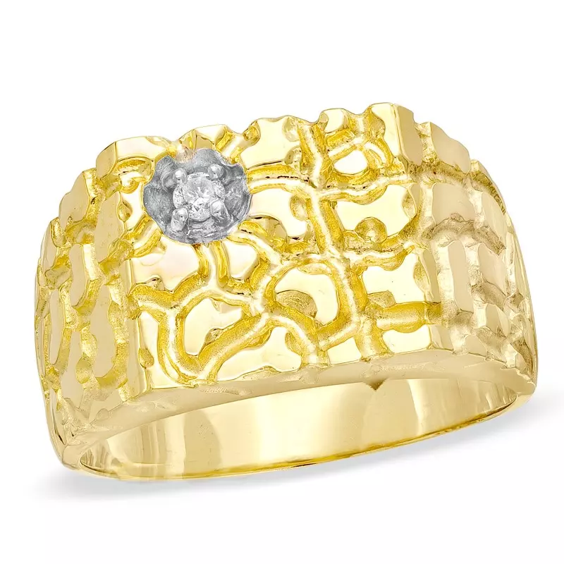 Gents Diamond  Nugget Ring 25 3D print model_0