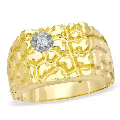 Gents Diamond  Nugget Ring 25 3D print model