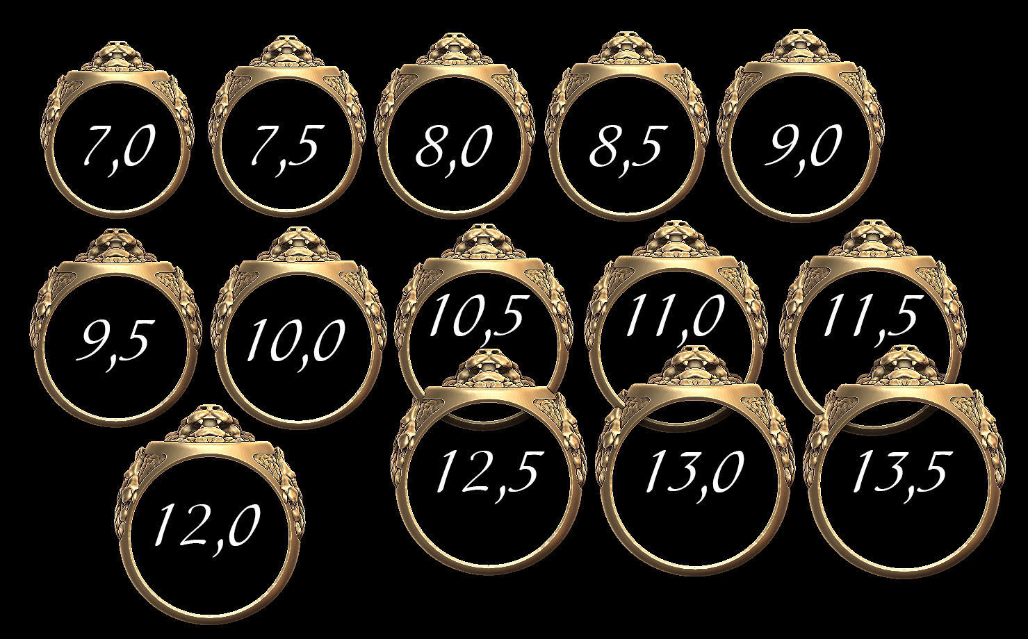 Lion ring  sizes 3D print model_1