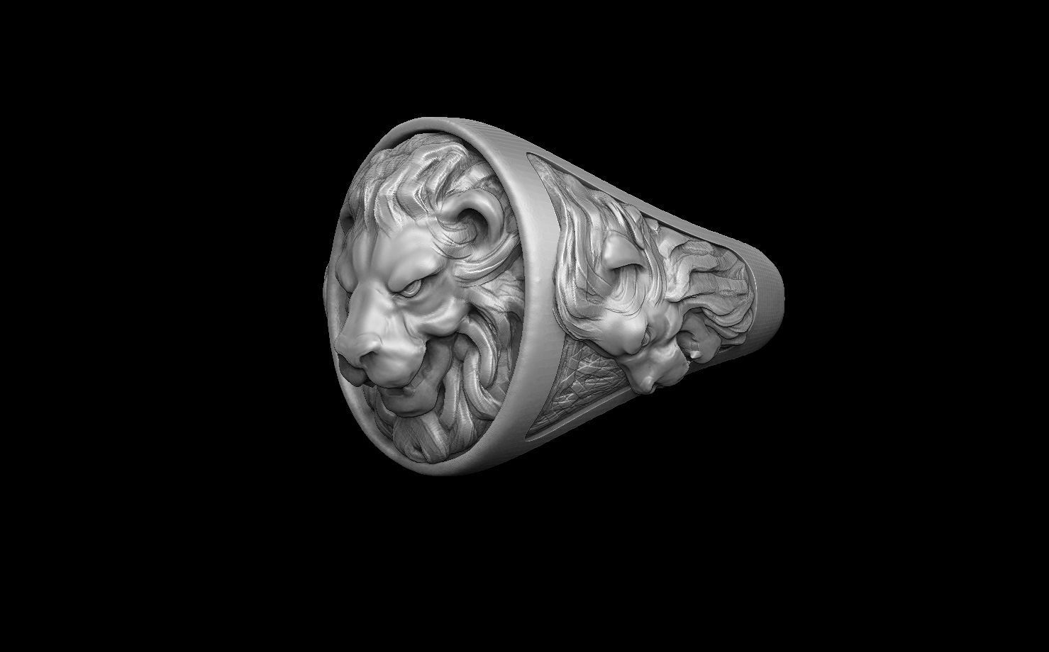Lion ring  sizes 3D print model_5