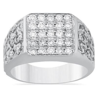 Gents Diamond  Nugget Ring 26 3D print model_6